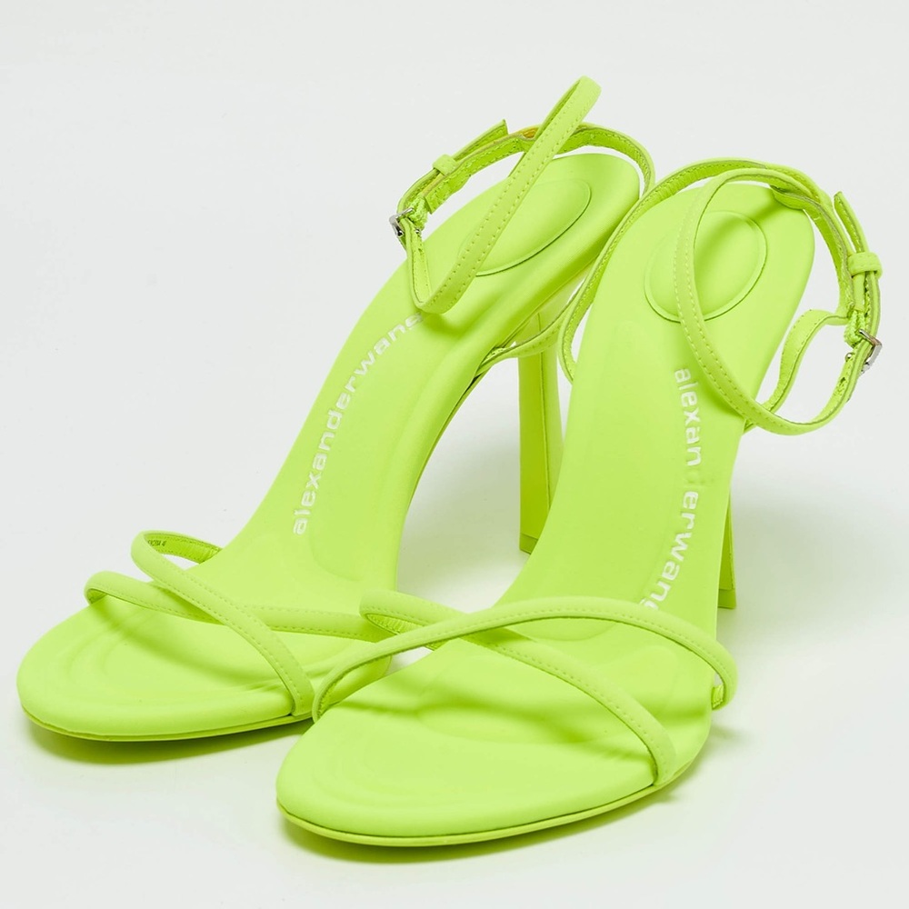 Alexander Wang Neon Green Neoprene Dahlia Sandals